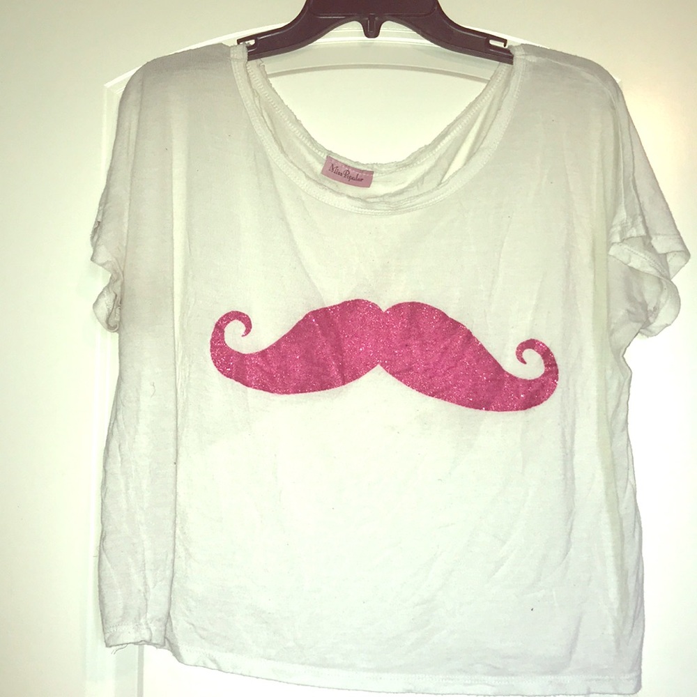 Glittered Mustache tee